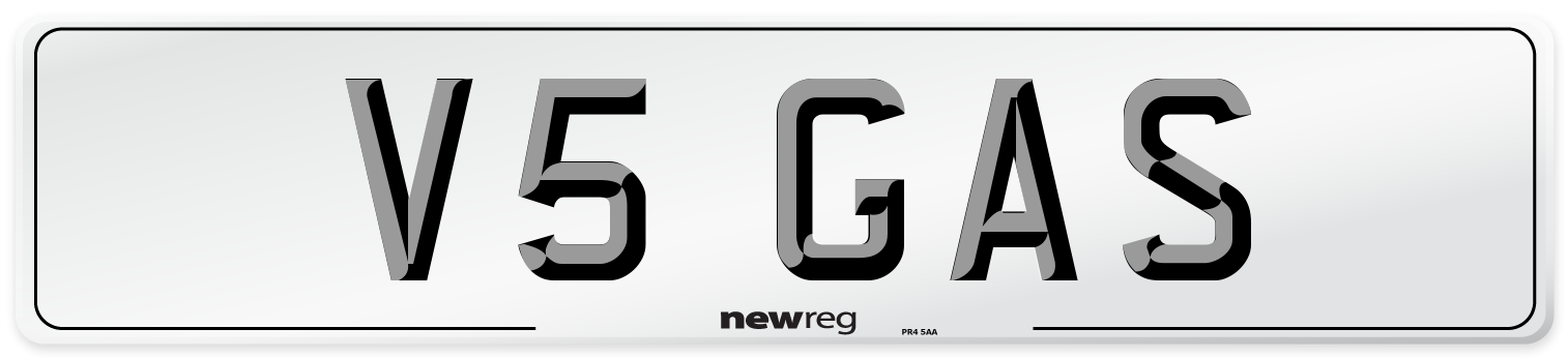 V5 GAS Number Plate from New Reg